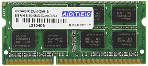 【中古】 アドテック DDR3 1333/PC3-10600 SO-DIMM 8GB×2枚組 ADS10600N-8GW