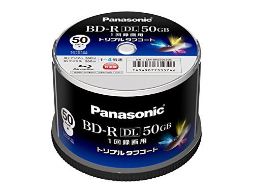 【中古】 Panasonic パナソニック 録画用4倍速ブルーレイディスク片面2層50GB (追記型) スピンドル50枚