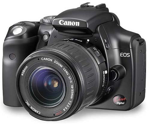 【中古】 Canon キャノン EOS Kiss デジタル・レンズキット (ブラック) EF-S18-55mm F3.5_画像1