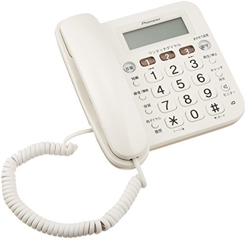 【中古】 Pioneer パイオニア TF-V75 留守番電話機 迷惑電話防止 ホワイト TF-V75 (W)