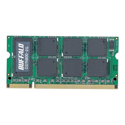 【中古】 BUFFALO バッファロー ノートパソコン用DDR2メモリー 2GB PC2-6400 800MHz 200_画像1