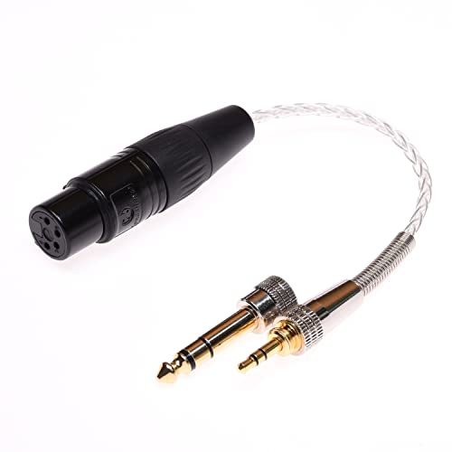 【中古】 8 芯 Pcocc 銀メッキケーブル 1 4 1 8 3.5mm オス 対 4ピン XLR メス バランス接続_画像1