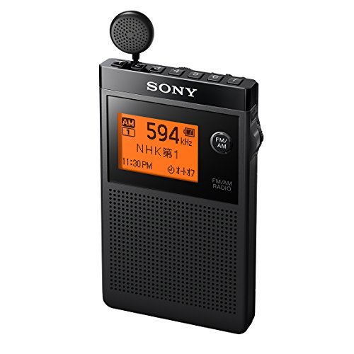 【中古】 ソニー PLLシンセサイザーラジオ FM AM ワイドFM対応 片耳巻取り 名刺サイズ SRF-R356 ブラ