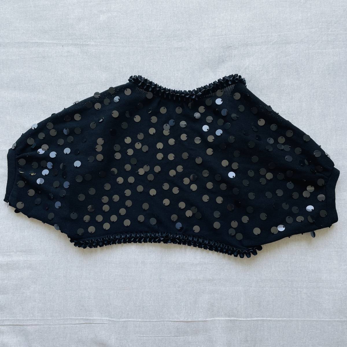  beautiful goods * carefuly selected high class regular price 4 ten thousand Yuki Torii deformation bolero jacket spangled frill L black on goods dressing up 