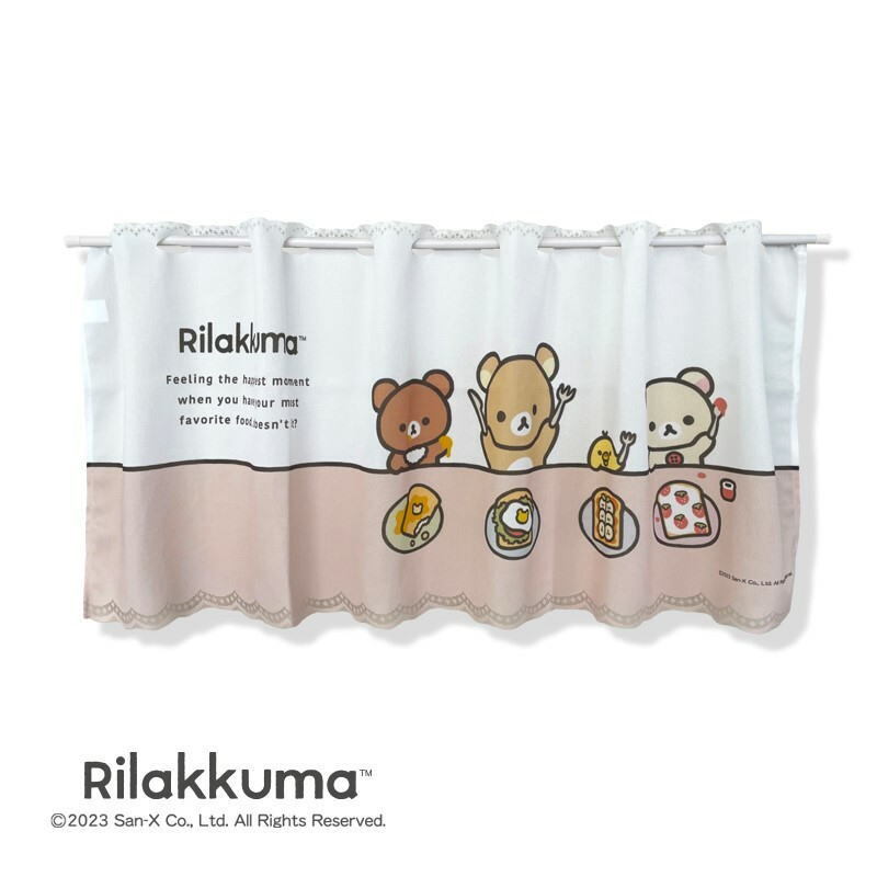  Rilakkuma короткие занавески ширина 120cmX длина 45cm сделано в Японии juuku цвет. розовый . доставляем.