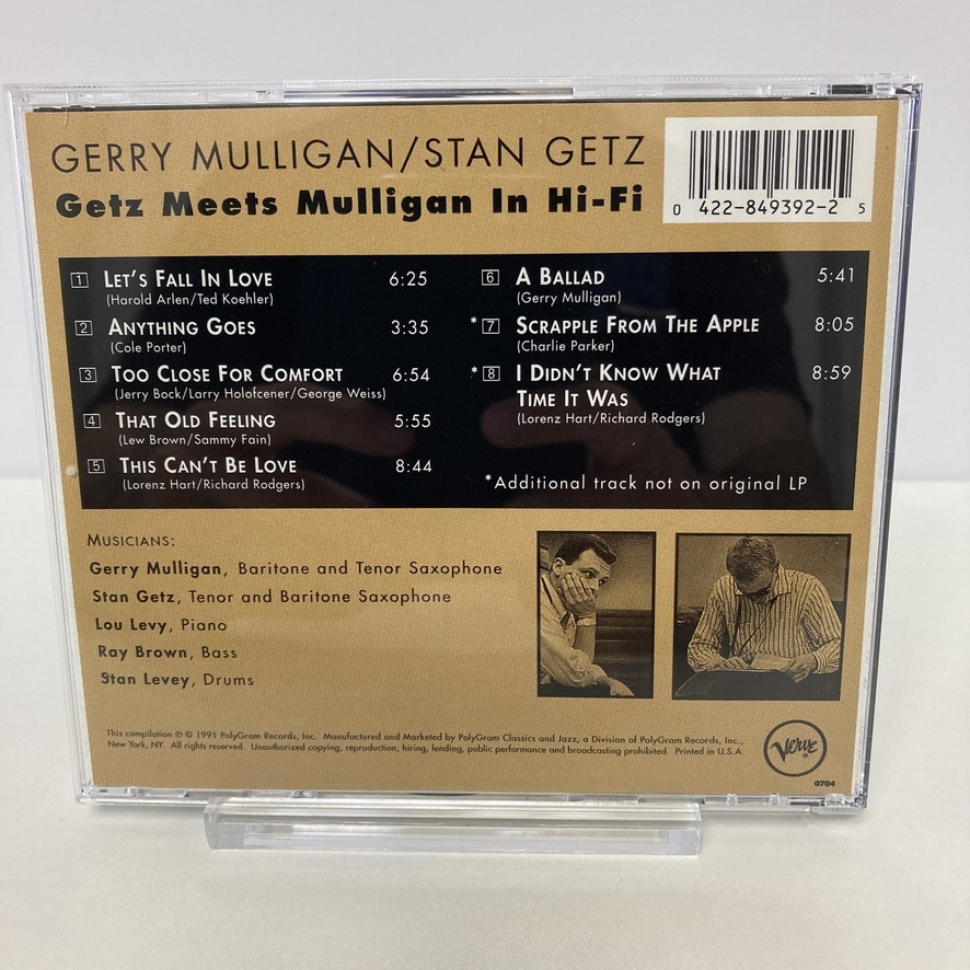 YC1 CD◆Gerry Mulligan / Stan Getz - Getz Meets Mulligan In Hi-Fi◇ジェリー・マリガン_画像6