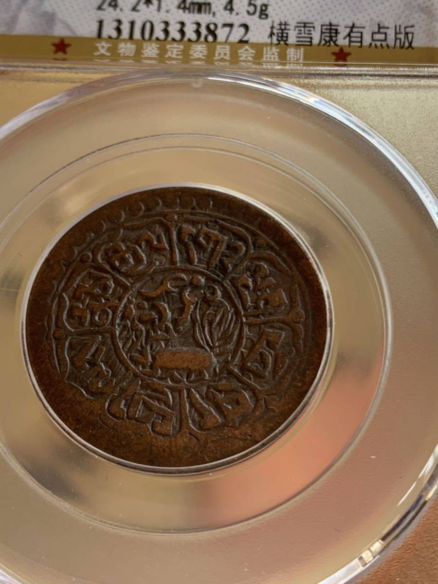 チベット古銭銅貨1銭希少公博鑑定済み 古銭管理