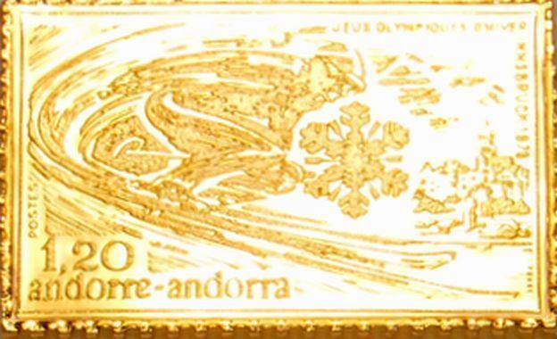 2 オリンピック インスブルック 五輪 スキー 切手 コレクション 国際郵便 限定版 純金張り 24KTゴールド 純銀製 メダル コイン プレート