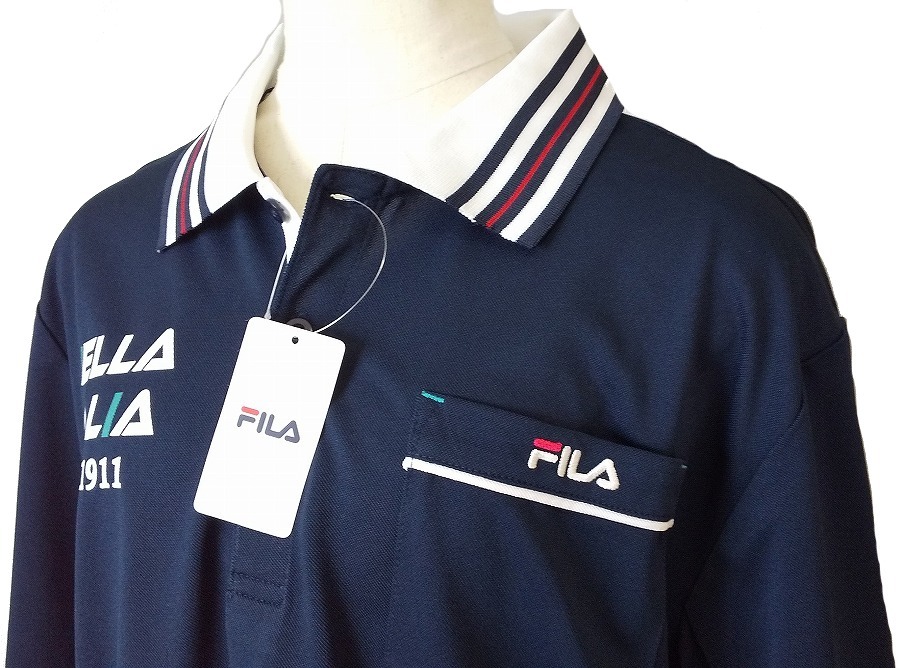 送料無料 新品 フィラ FILA GOLF ポロシャツ 色ネイビー SIZE:L