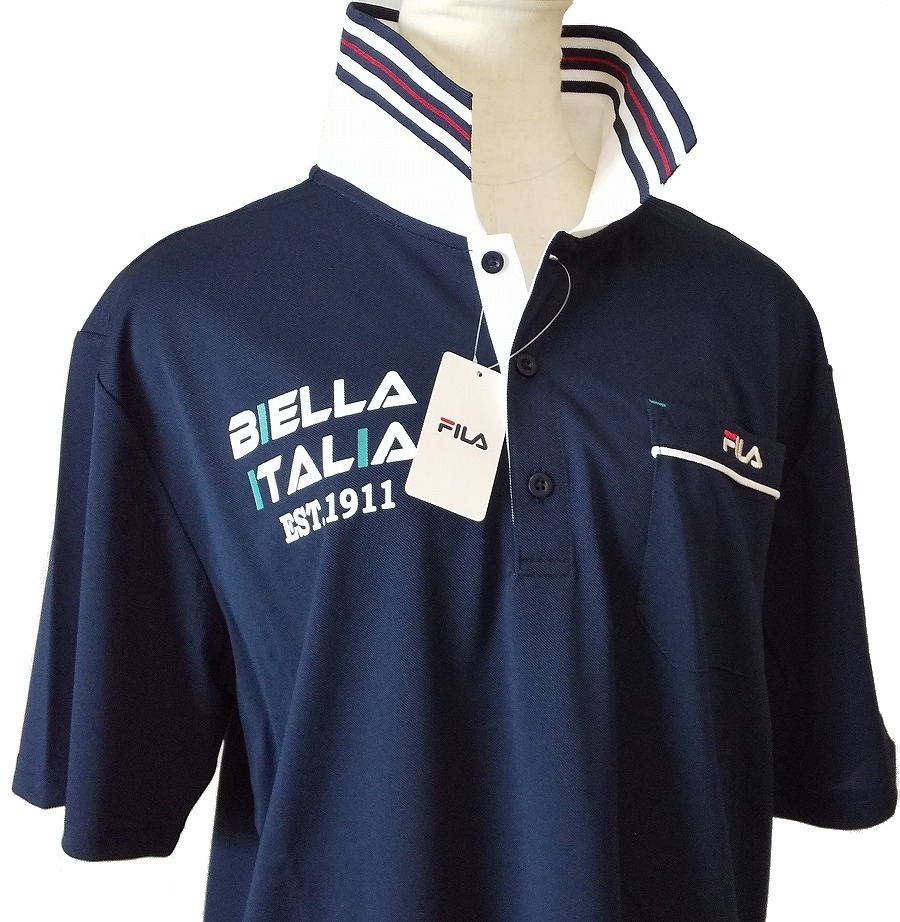 送料無料 新品 フィラ FILA GOLF ポロシャツ 色ネイビー SIZE:L