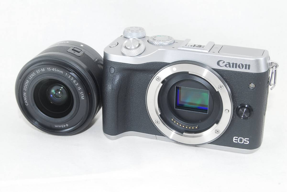 美品 Canon キャノン EOS M6 EF-M 15-45 IS STM レンズキット シルバー