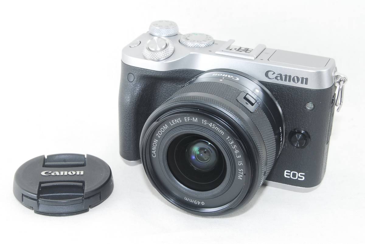 １年保証 美品 Canon EOS M6 EF-M 15-45 IS STM レンズEVFキット シルバー-