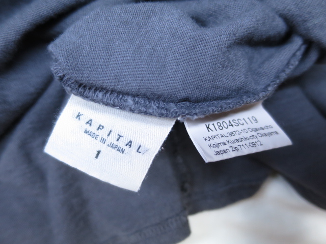 KAPITAL キャピタル オーバーサイズ ポケット Tシャツ ブラック M ～ L