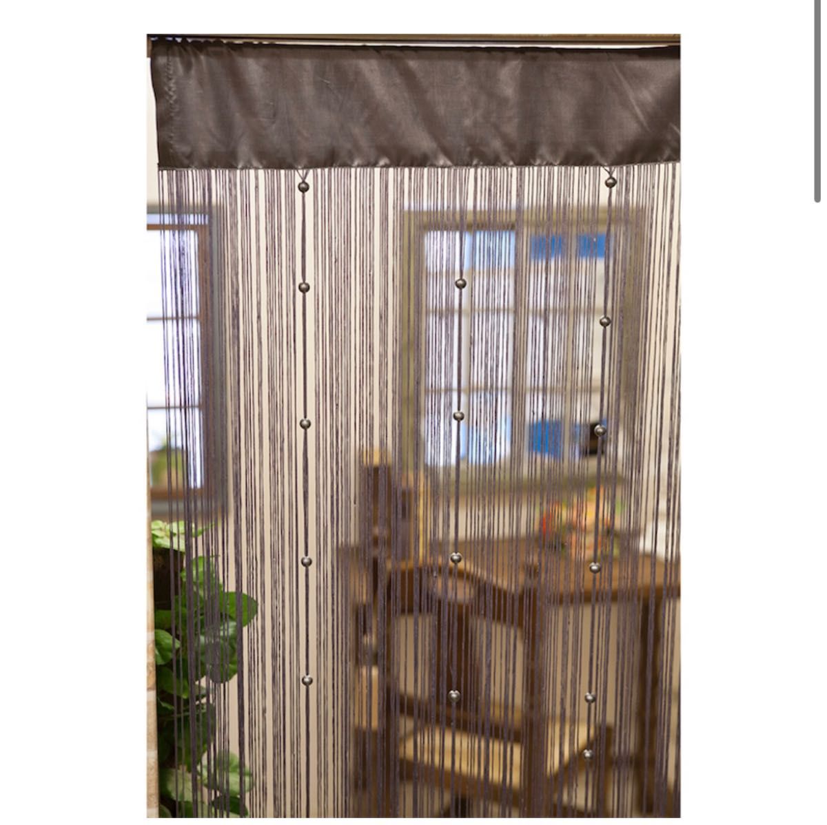 ストリングカーテン[パール]グレー 窓辺やお部屋の間仕切りに開放感のあるカーテン
