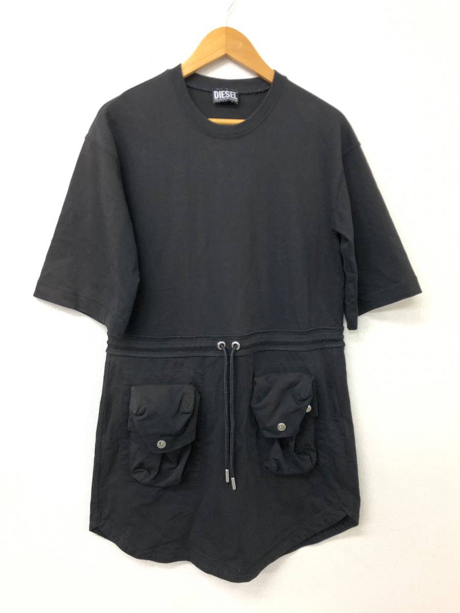 *DIESEL short sleeves One-piece XS(170/80A) black diesel lady's D-BELLS crew neck two or more successful bids including in a package OK B230719-306