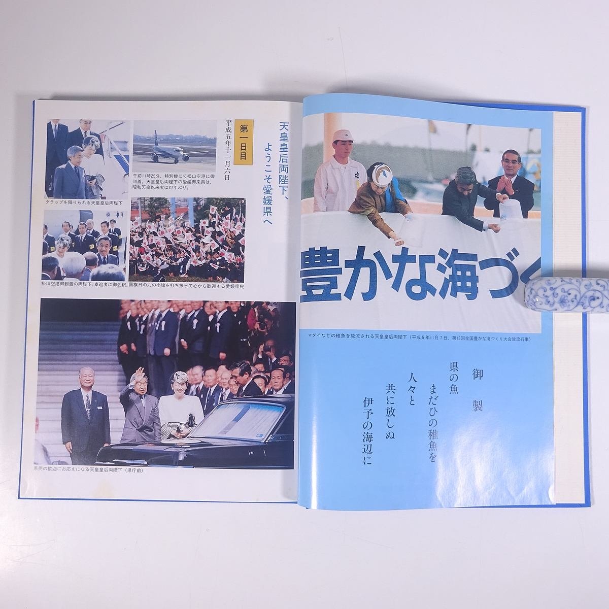 行幸啓記念 かがやく伊豫路 天皇皇后両陛下愛媛県奉迎委員会 1994 函入り大型本 記念誌 皇室 天皇_画像6