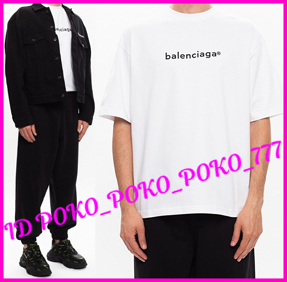 即決 完売品 中古「良品」21SS バレンシアガ ロゴ プリント オーバーサイズ Tシャツ クリーニング済み_画像1