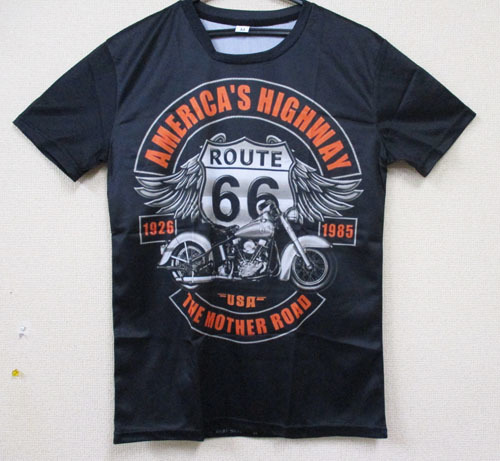 【新品・即決】ROUTE66　Tシャツ　①　L　ルート66　アメリカ　USA　バイク　ブラック　黒　オレンジ　クリックポスト発送可_画像1