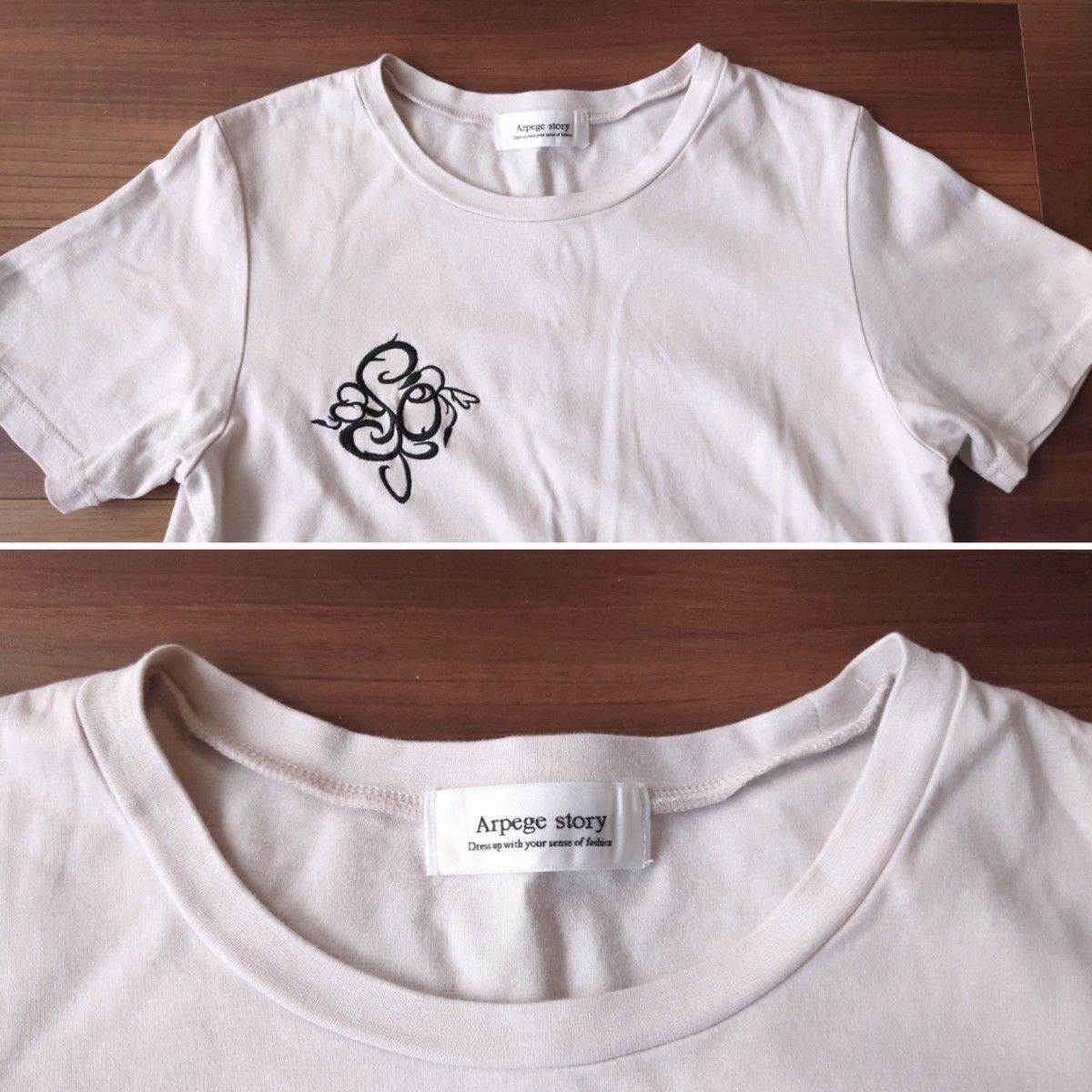 アルページュストーリー 刺繍Tシャツ ベージュ|Yahoo!フリマ(旧 アルページュストーリー 刺繍Tシャツ ベージュ|Yahoo!フリマ(旧