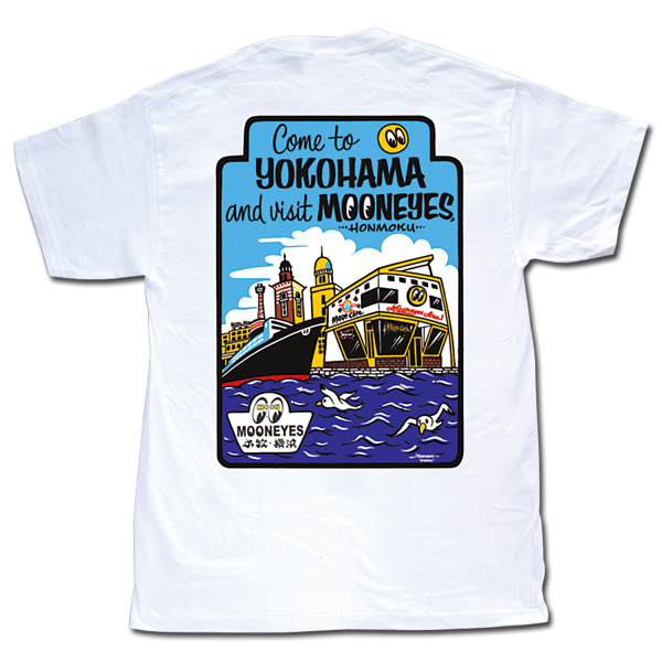 ＸＬサイズ MOON カムトゥー 横浜 T-Shirts Tシャツ mooneyes ムーンアイズ ホワイト 本牧 HONMOKU YOKOHAMA come to yokohamaの画像3