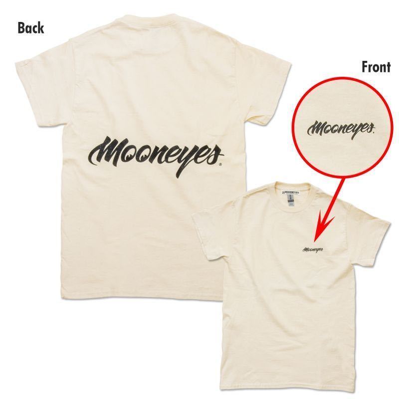 MOONEYES ロゴ Tシャツ Ｍサイズ mooneyes ムーンアイズ ナチュラル ナチュラルカラー 送料込み ムーン