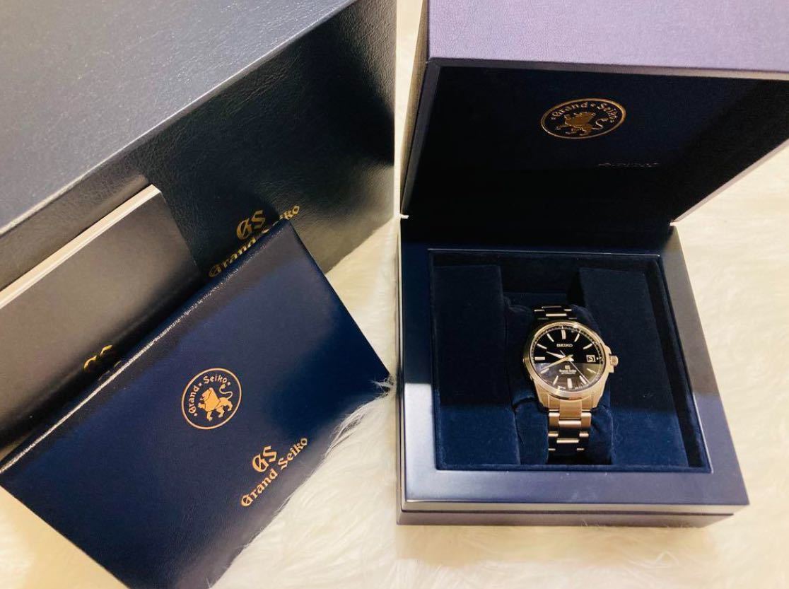 【美品】 Grand Seiko グランドセイコー SBGR057 メンズ 腕時計 黒文字盤