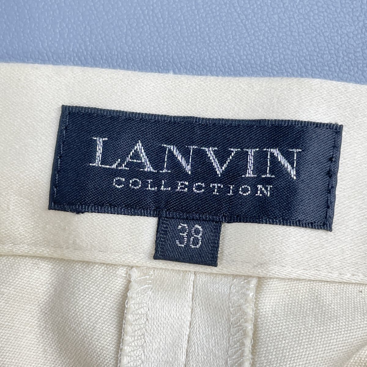 ランバンコレクション LANVIN COLLECTION サイドボタンクロップドパンツ ストレッチ ボトムス レディース ベージュ サイズ38*FC891_画像5