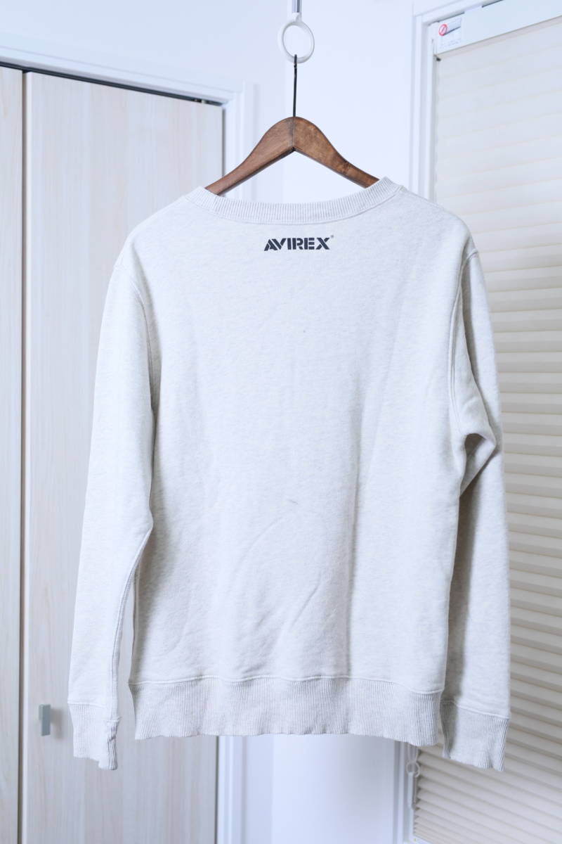 ★AVIREX アヴィレックス プリントカレッジスウェットトレーナー　　古着ユーズド男性メンズLグレートップス上着中古服ミリタリー_画像8