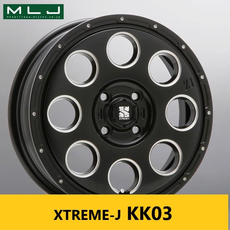 流行り オフ系 サテンブラックミルド MLJ XTREME-J KK03 新品4本 4.5J×15in IS45 PCD100 デリカミニ タフト ハスラー スペーシアギア_画像1