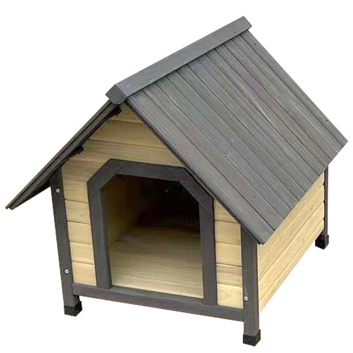 木製犬小屋 中型犬 幅76×奥行82×高77.5cm [YKW-750] 防水 ドッグハウス 屋内 屋外 天然木 アジャスター付き_画像1