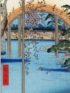 歌川広重 (Utagawa Hiroshige)(1797-1858)木版画 江戸百景 　 　亀戸天神境内 初版1856-58年頃　広重ならではの独特な構図をご堪能下さい!!_画像10