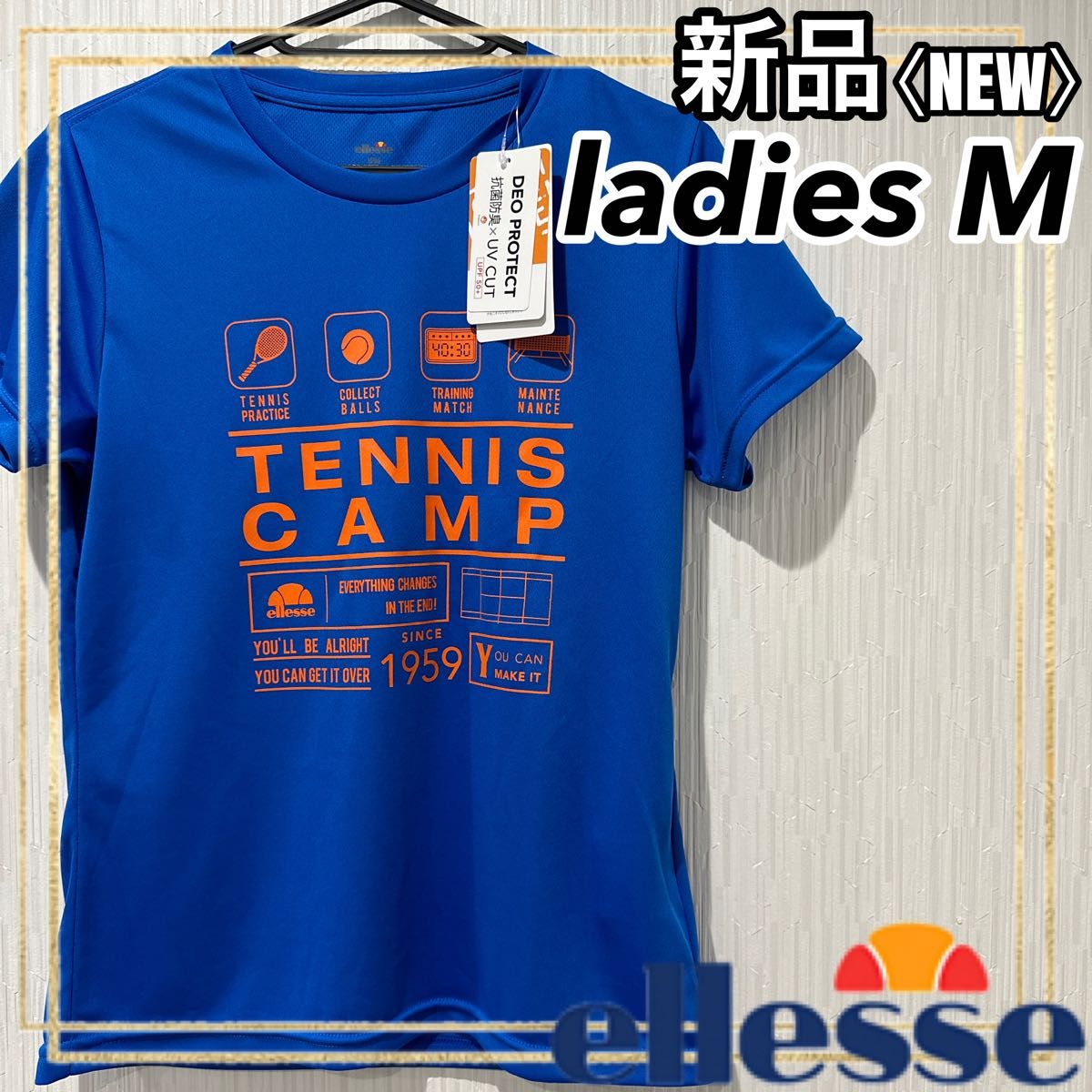 ellesseエレッセ テニストレーニングウェアキャンプTシャツレディースM新品