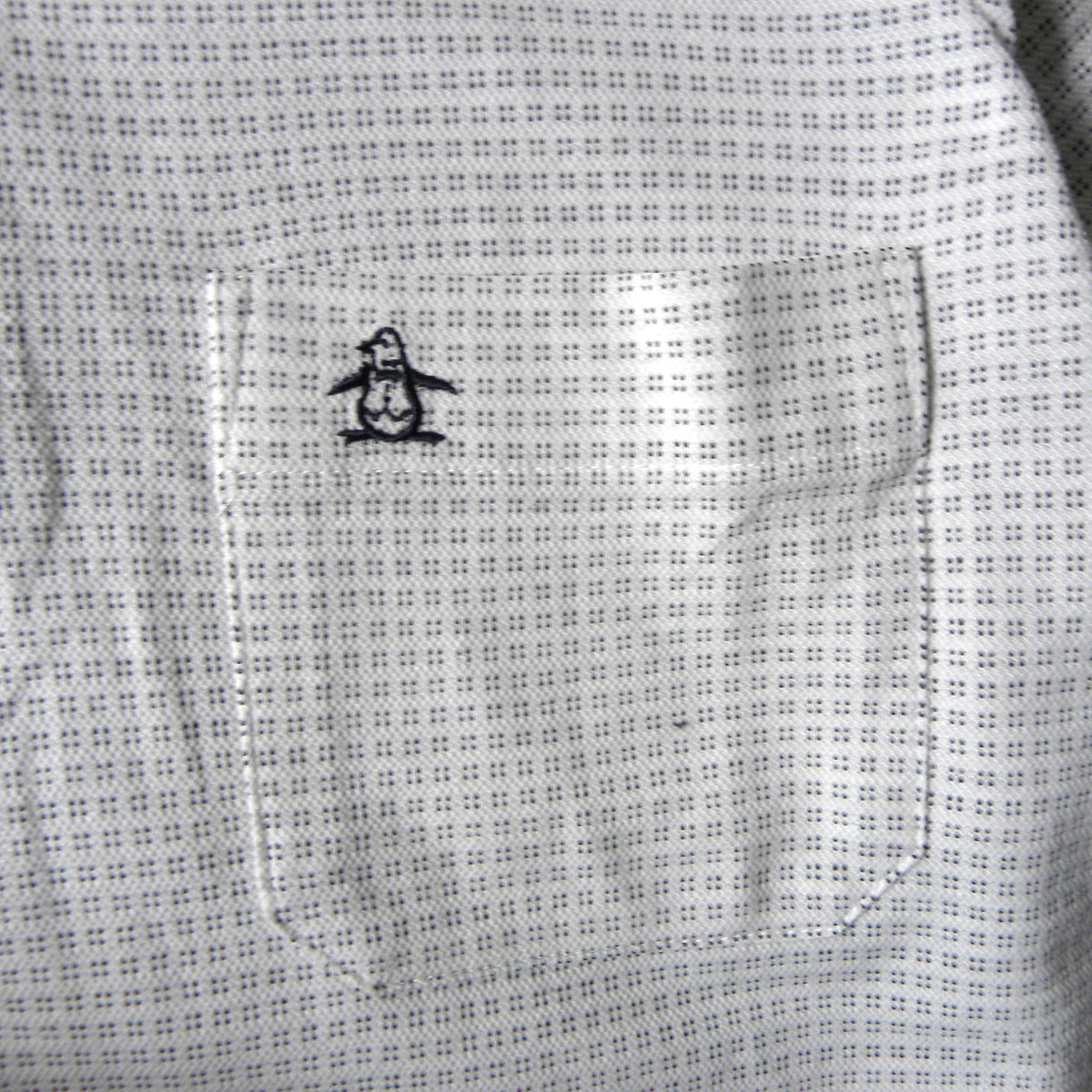 マンシングウェア Munsingwear GrandSlam ワンポイントロゴ刺繍 総柄半袖ポロシャツ 胸ポケット付 ゴルフウェア M ホワイト m0705-3の画像3