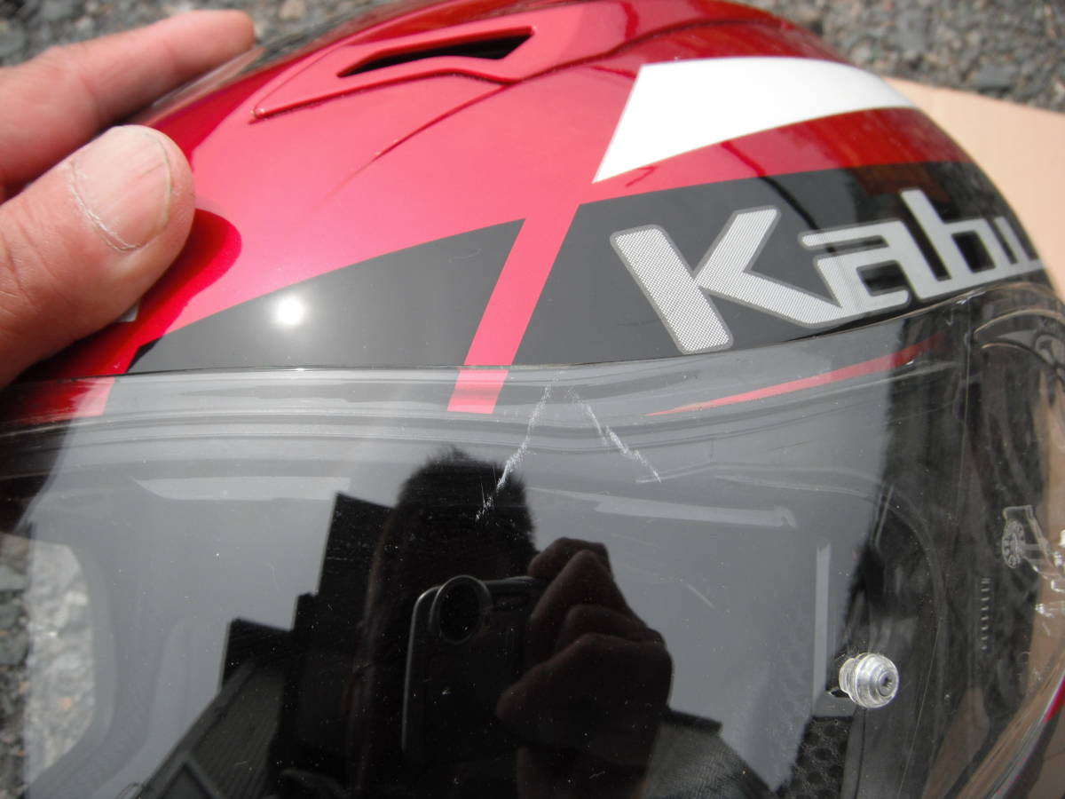 SATU388　OGK　兜　カムイ　ヘルメット　Lサイズ59～60　KAMUI　Kabuto　赤　フルフェイス　同梱OK　_画像8