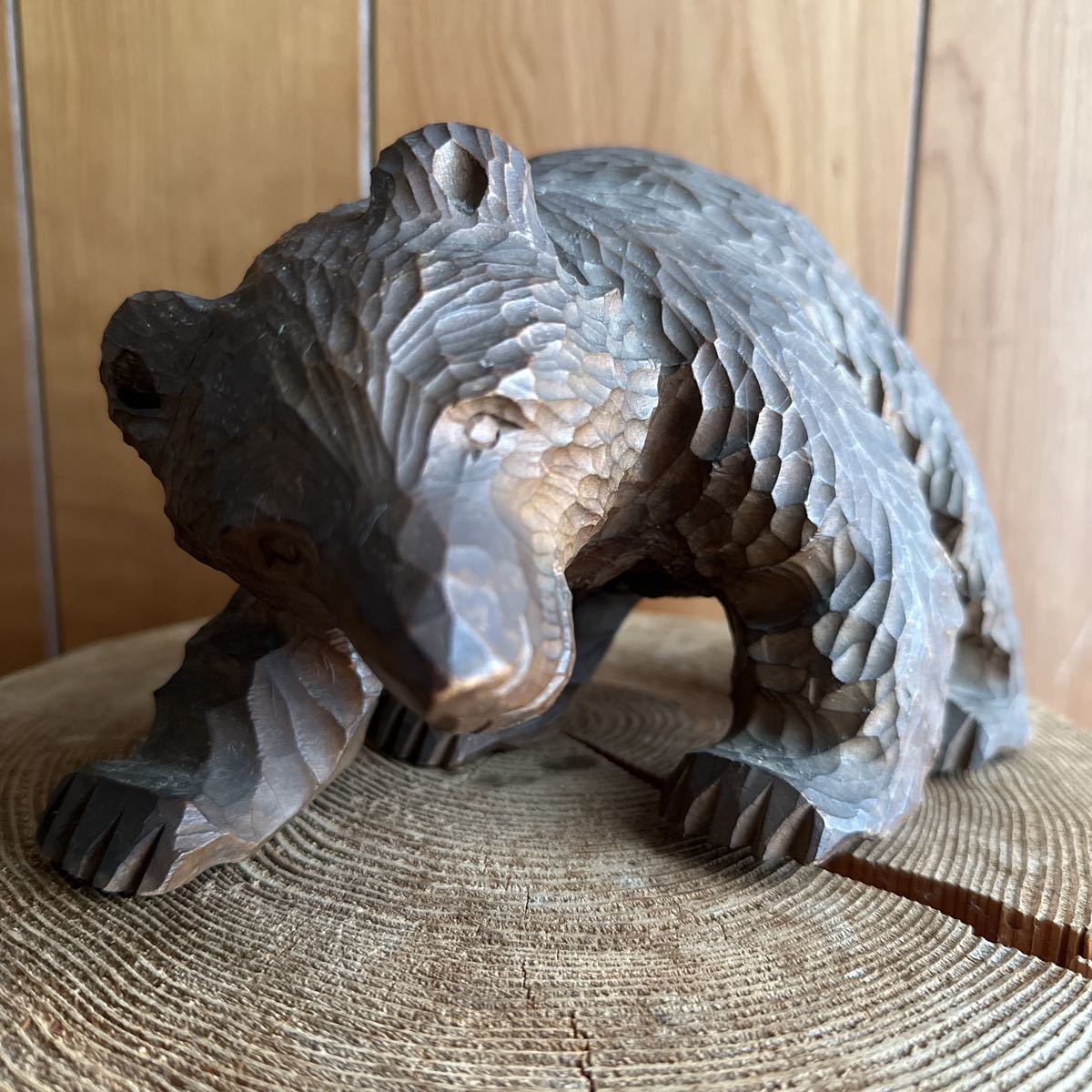 ⑦昭和レトロ　昭和36年　1961年　北海道　お土産　木彫り　熊　民芸品　工芸品