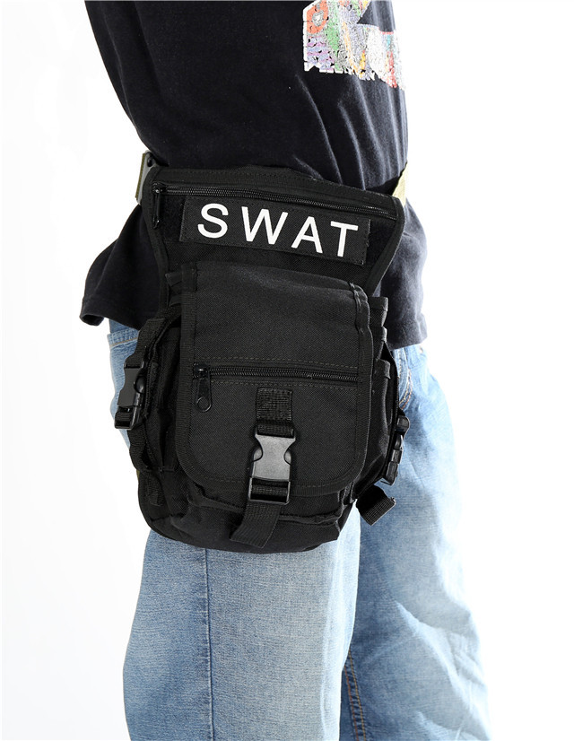 軍用儲物豐富的2路腿袋和腰包黑色 原文:ミリタリー 収納豊富 2way レッグポーチ＆ウエストポーチ黒