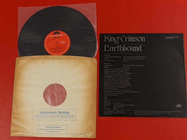 * Британия запись King * Crimson King Crimson/Earthbound/LP,2343-092