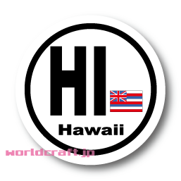 Z0F* vehicle ID Hawaii . flag sticker 7.5cm size (B)* american _USA Hawaii surfing suitcase etc. * AlohaState round shape seal 