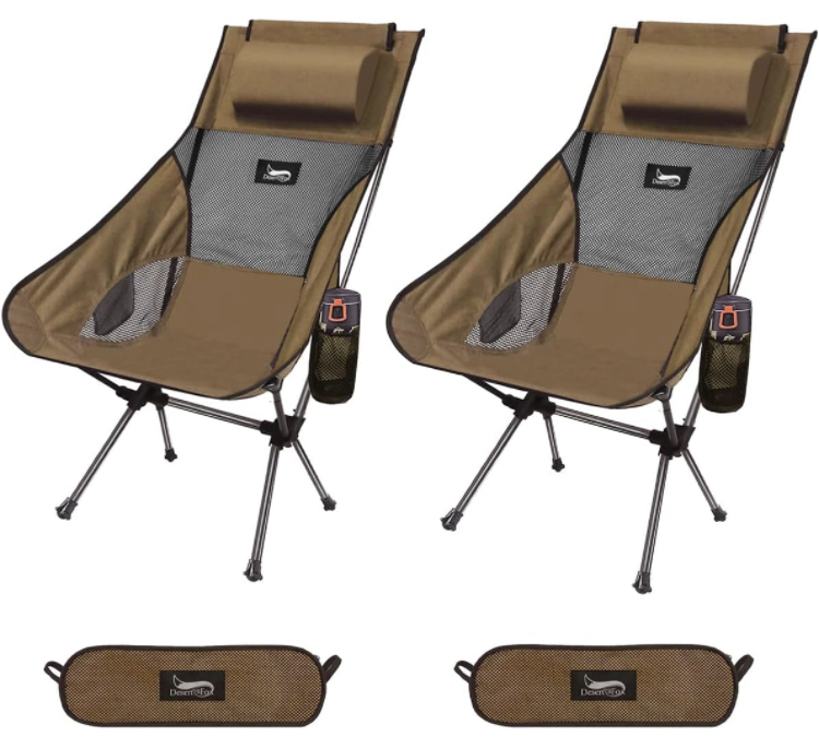 【2台セット】アウトドアチェア 折りたたみ 枕付き 超軽量 冷感生地 コンパクト イス 椅子 収納袋付属 釣り 登山 携帯便利 キャンプ椅子
