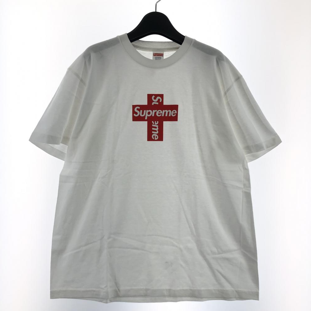 【中古】Supreme Cross Box Logo Tee White サイズM ホワイト シュプリーム[240017559660]