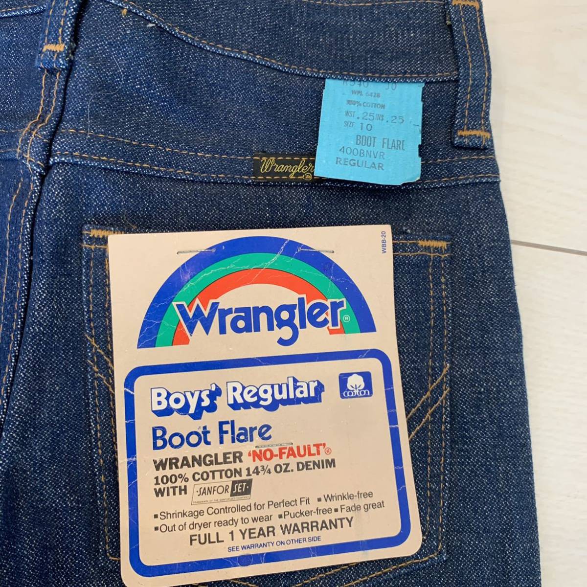 Wrangler 70s Boot jean フラッシャー付き デッドストック 激安特売品