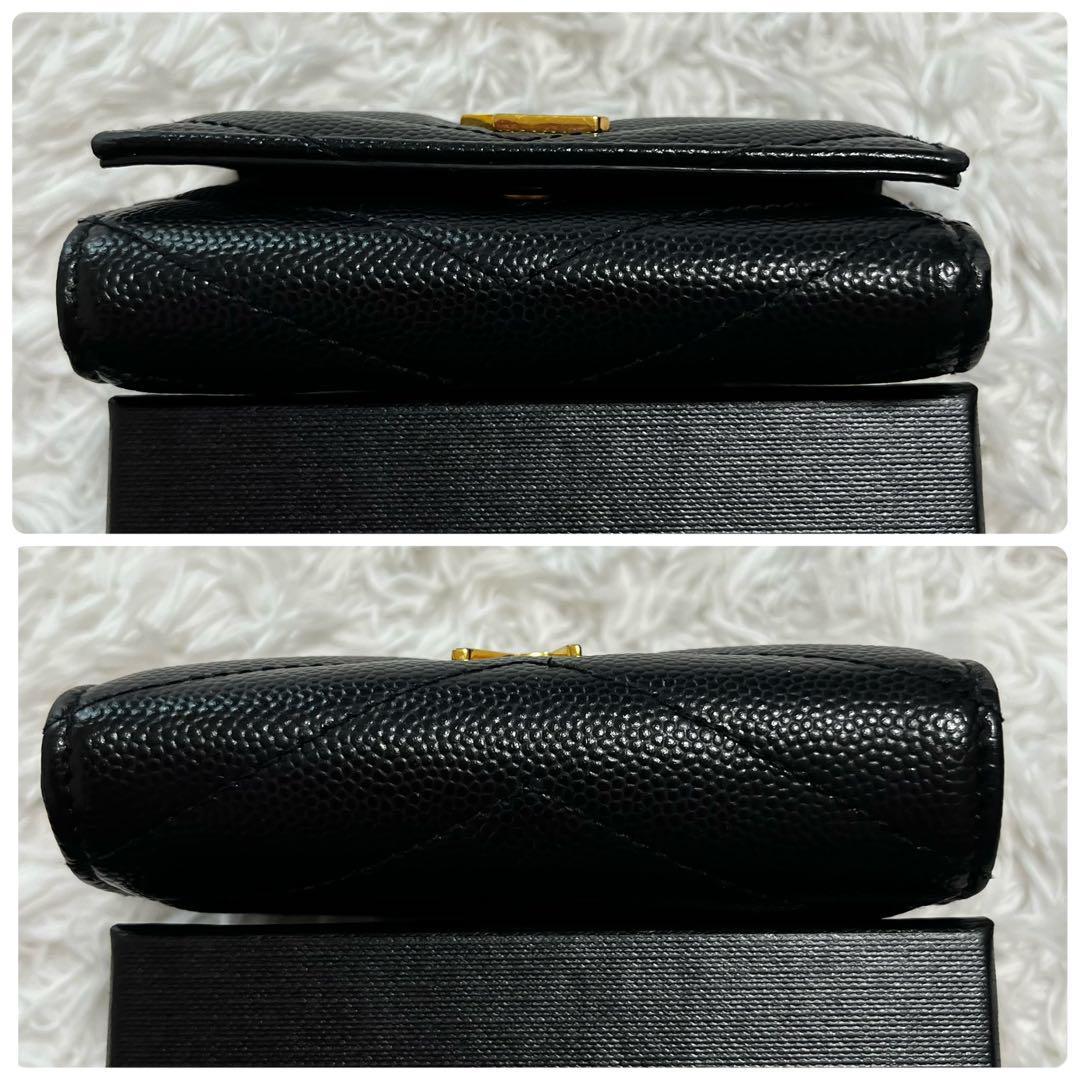 極美品 サンローラン 6連キーケース キャビアスキン YSL キルティング
