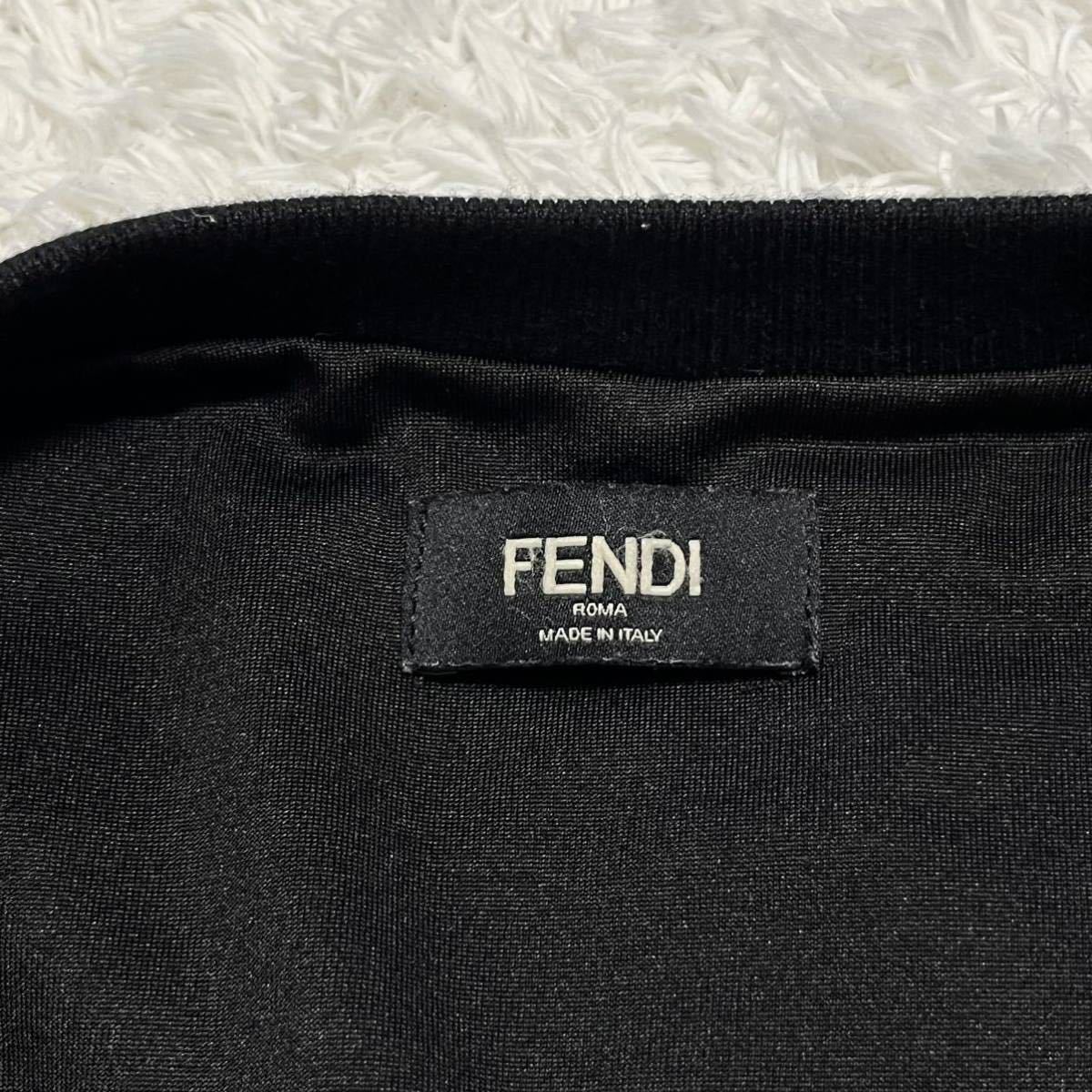 美品 FENDI フェンディ ロゴプルオーバー トレーナー スウェット ズッカ柄 総柄 マルチカラー ベロア 別珍 メンズ レディース 男女兼用 M