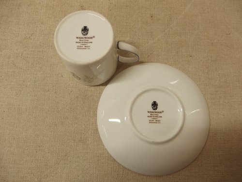 0730554w【WEDGWOOD グレンミスト カップ＆ソーサー ２客】C&S/GLEN MIST/黒つぼマーク/デミタスカップ/中古品_画像4