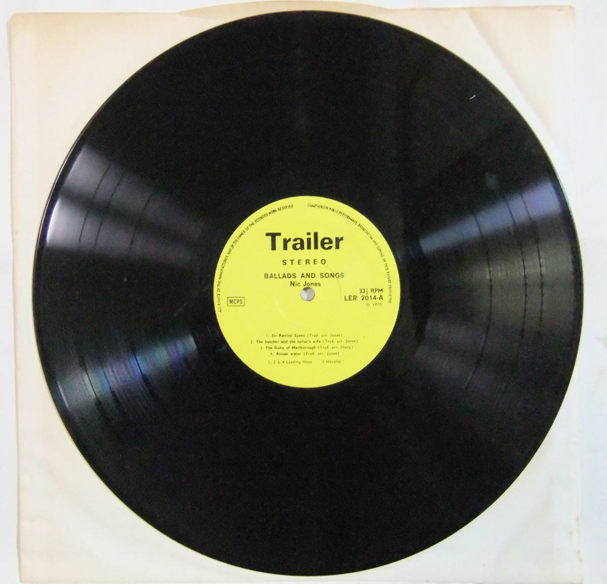 Nic Jones / Ballads and Songs / Debut Album / '72UK Trailer / 2nd press / Yellow Label_画像7