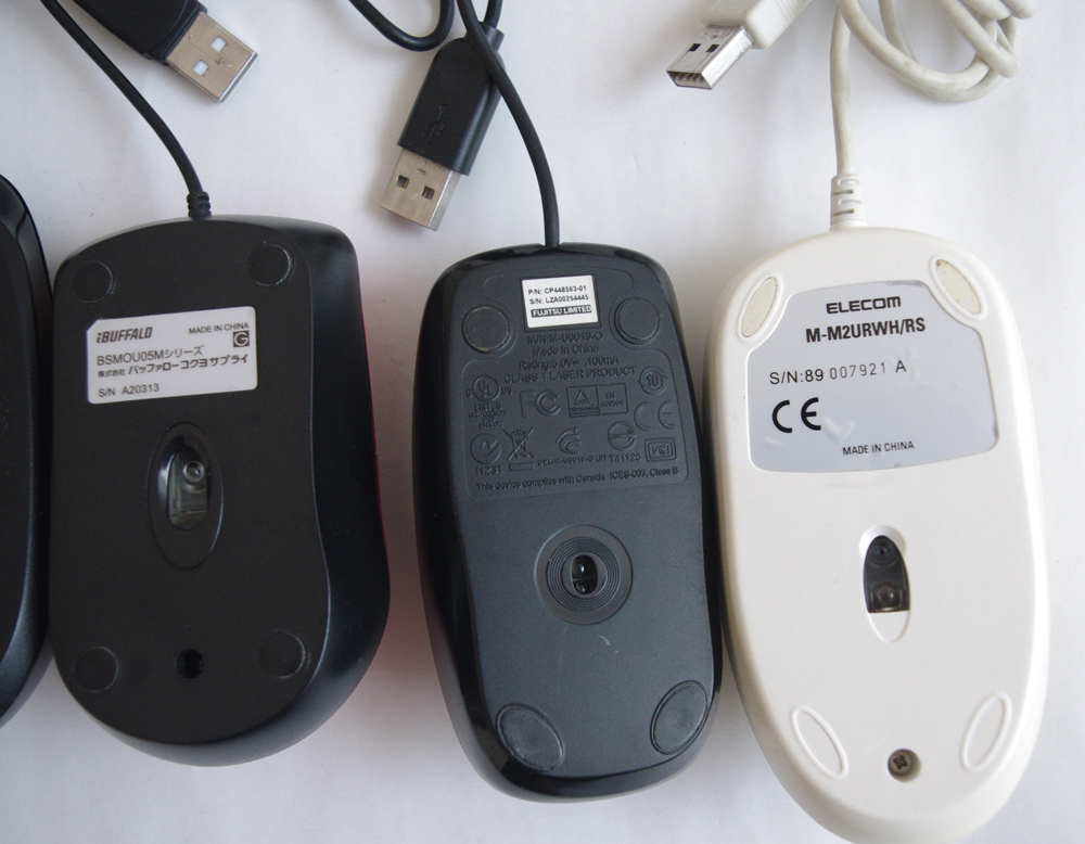 * operation verification settled wire USB mouse 5 piece set! optics type Elecom Fujitsu Buffalo etc. together #3383