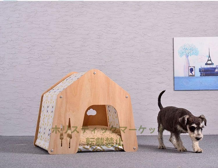 美品登場 ペット用 家 ベッド 部屋 綿 ペットハウス ケージ 犬 猫 小型犬 木製 ペット部屋 室内用 小屋 ゲージ A39