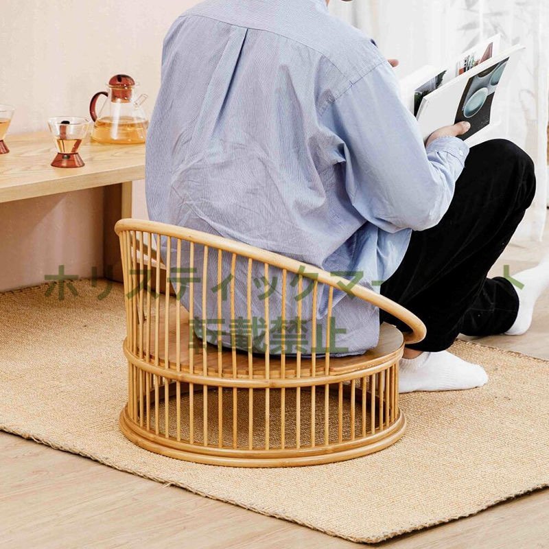 爆売 特色手作り竹椅子 竹本色+胡桃色から選択可能 A179(木製フレーム