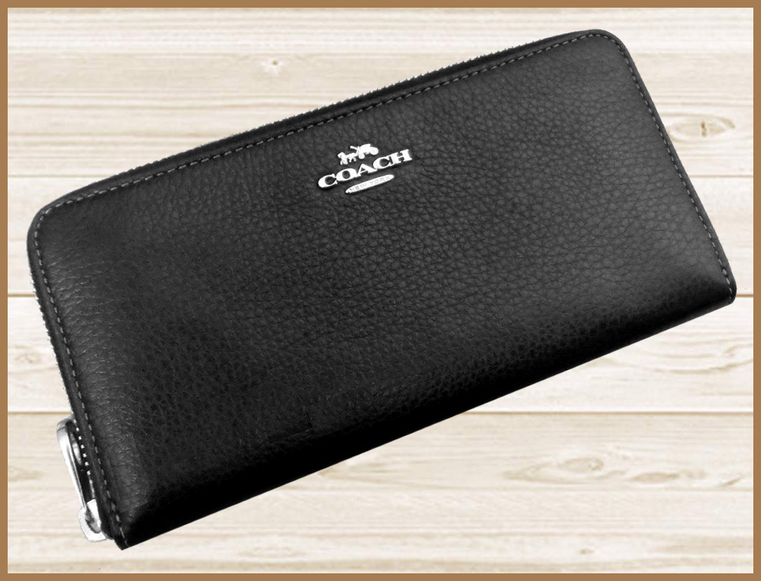 【国内正規品】81%OFF◆コーチCOACH◆定価:66,000円◆ロングジップアラウンドウォレット長財布アウトレット黒◆iPhone14Plus/ProMax収納可