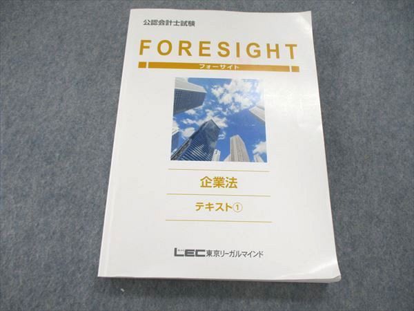 US85-114 LEC東京リーガルマインド 公認会計士講座 FORESIGHT フォーサイト テキスト2020目標 状態良い 16S4B_画像1